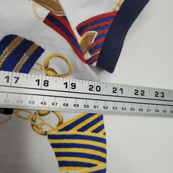 Vintage Lauren Ralph Lauren Polo Shirt Equestrian Chain Print preppy top size XL - Picture 4 of 5